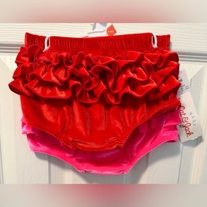 CAT & JACK Ruffle Bum Bloomer Shorts 6-9 M Baby New Red and Pink